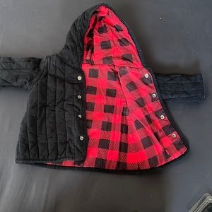 Coat, can use it both sides. Red/black